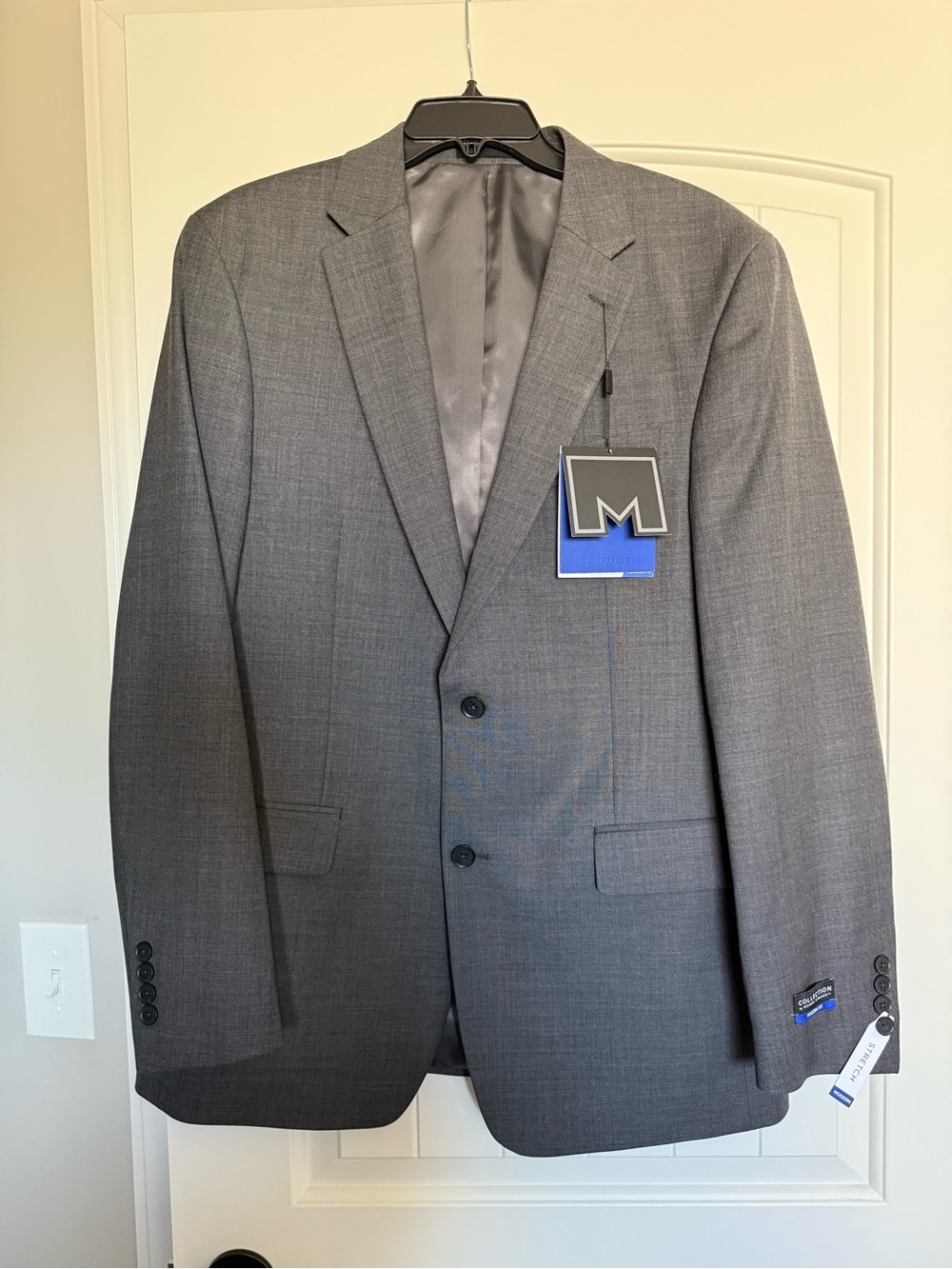Collection by Michael Strahan Wool Blend Grey Suit Jacket Blazer 42L Modern Fit